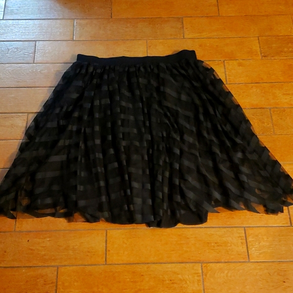 torrid Dresses & Skirts - Torrid size 2 Black Stripe Mesh Skater Skirt